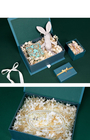Green Art Paper Book Cardboard Boxes With Ribbon Magnetic Perfume Gift Packaging
