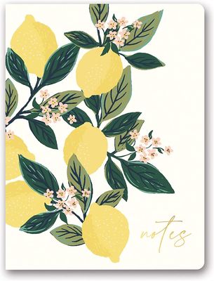 6.5 Inch Lemon Tree Hardcover Lined Notebook With Coated Paper