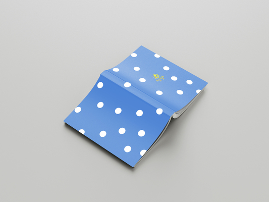 Blue Art Paper Hardcover Lined Notebook With Dotted 80 Sheets