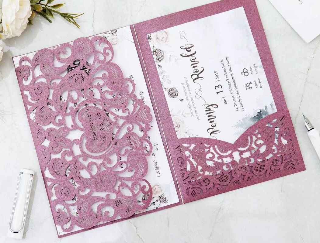 FSC approval Laser Cut Wedding Cards